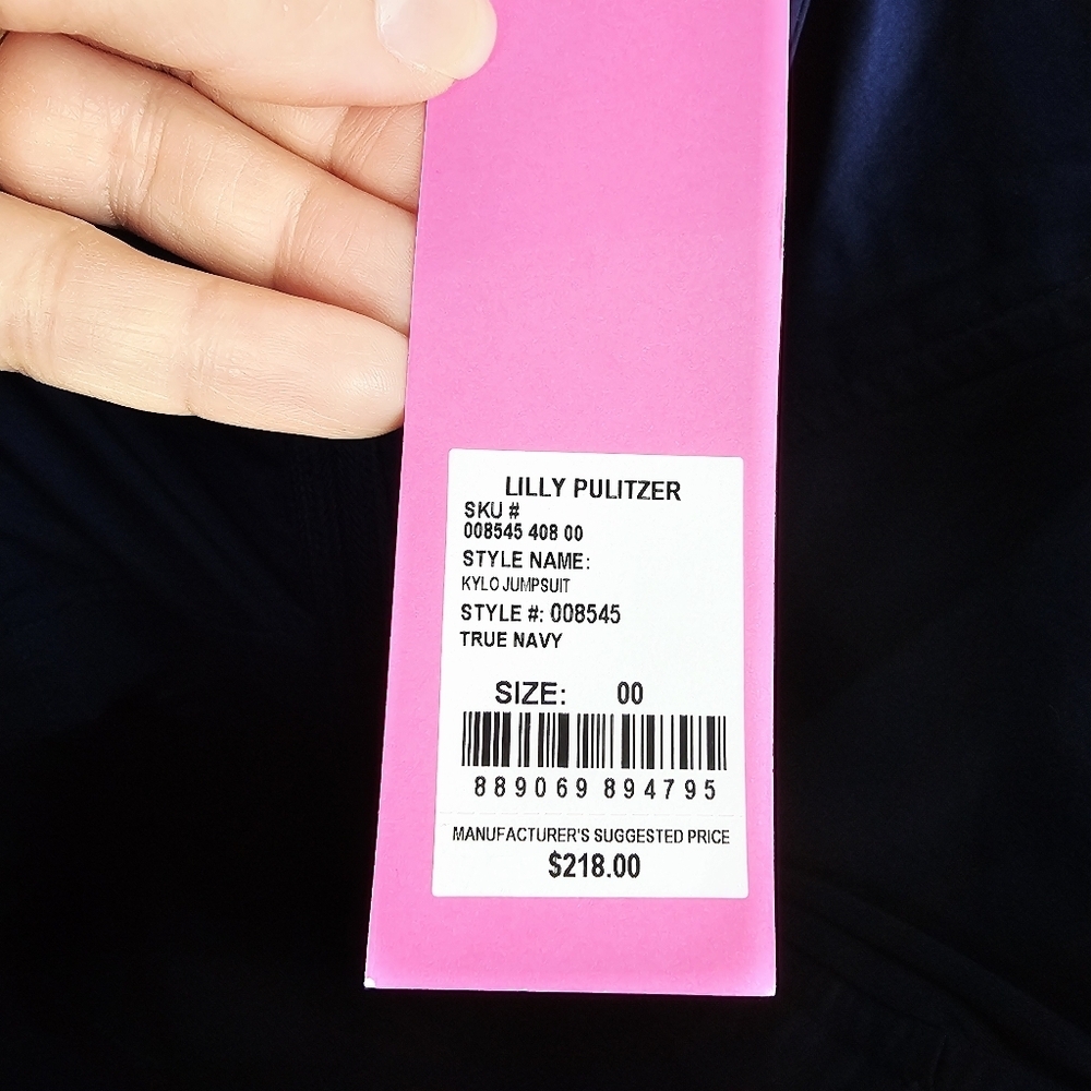 Lilly Pulitzer Strapless Kylo Jumpsuit in Navy Blue NWT - Picture 4 of 14